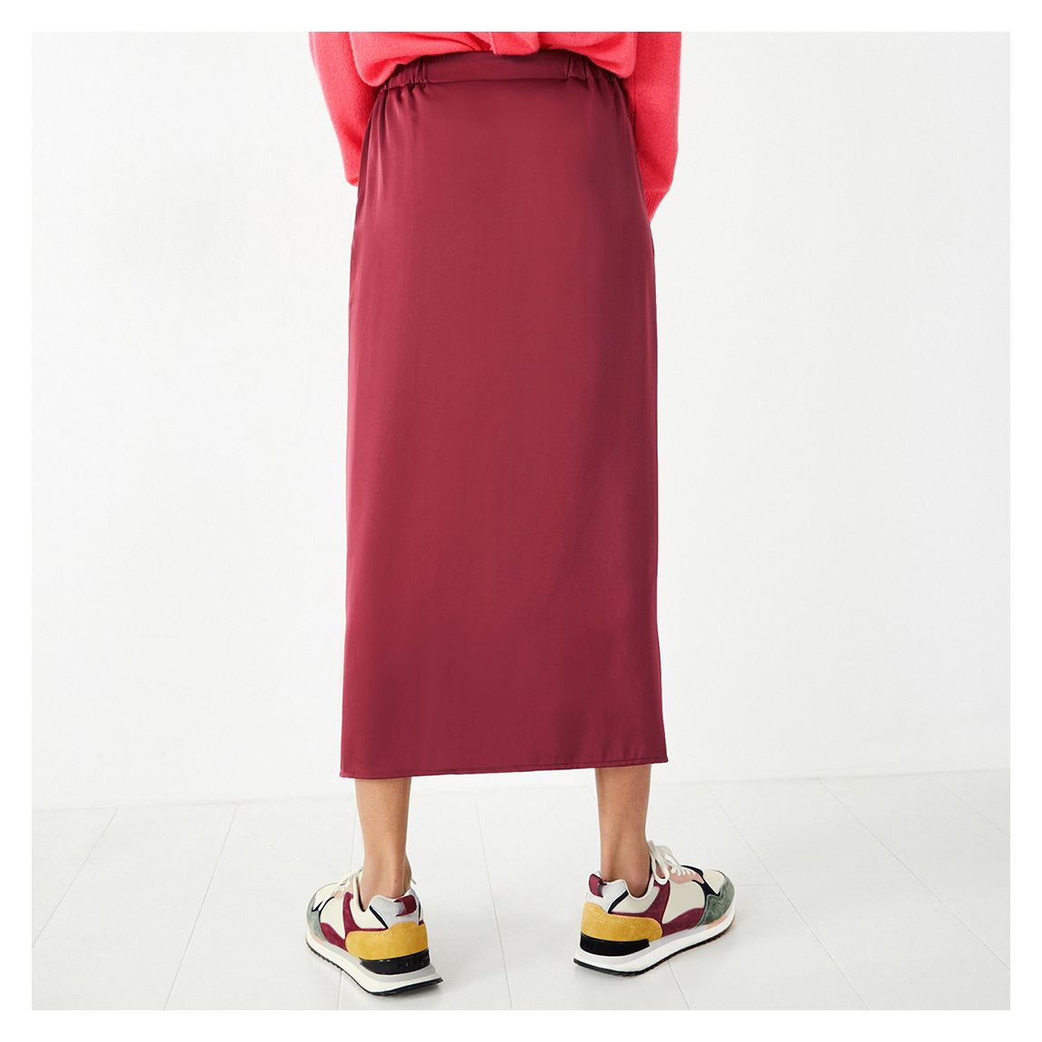 Red Delilah Satin Skirt main product photo