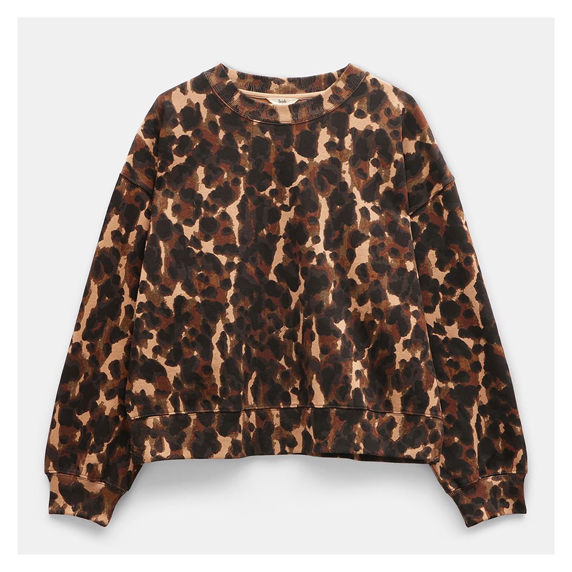 Brown Leanna Leopard Cotton Sweatshirt main product photo