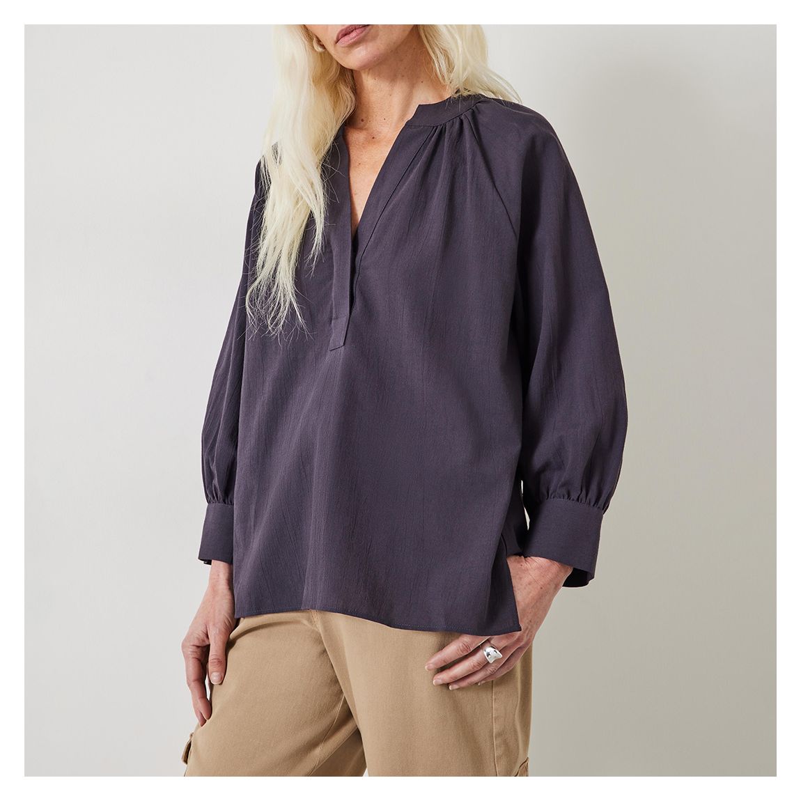 Charcoal Rhea Cotton Top main product photo
