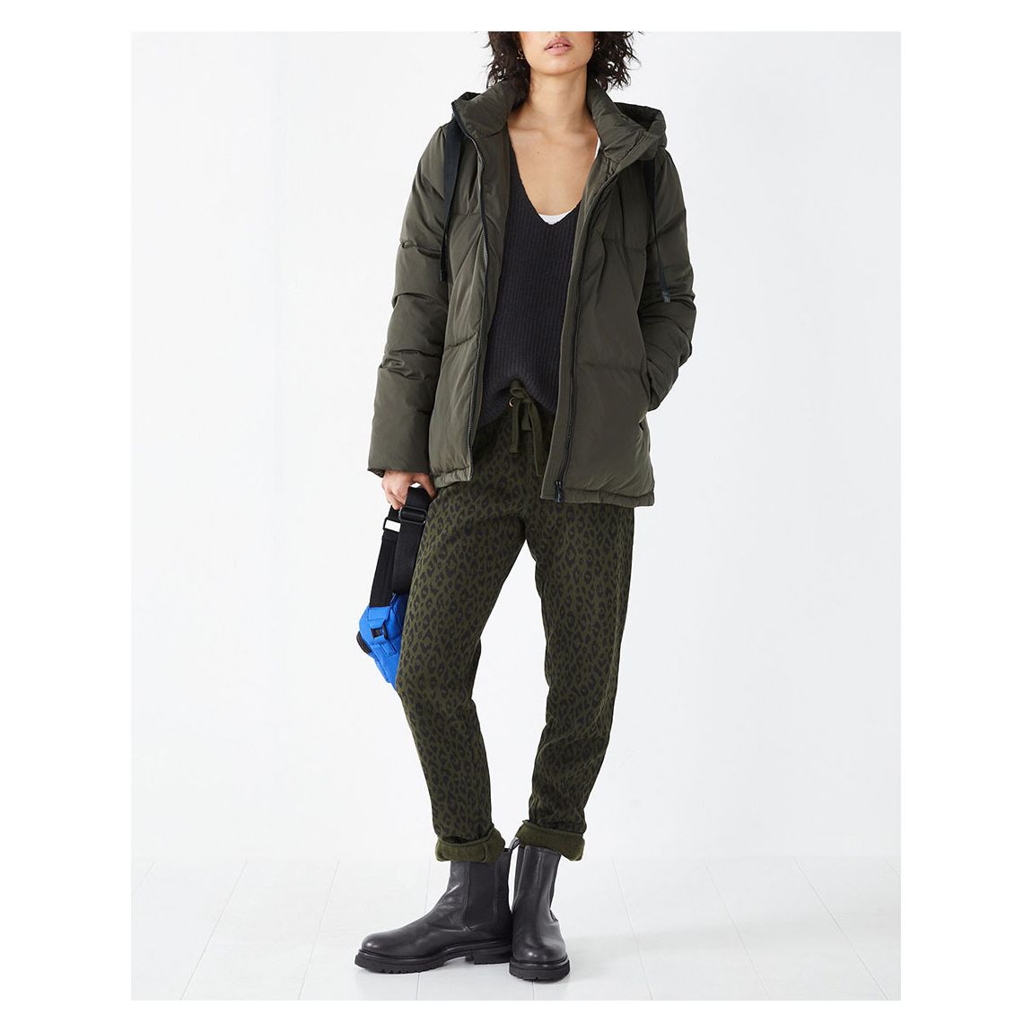 Khaki Morgan printed Joggers main product photo