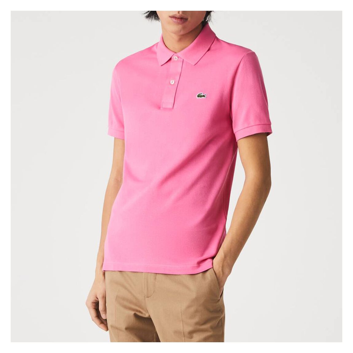 Bright Pink 2 Button Placket Polo Shirt main product photo