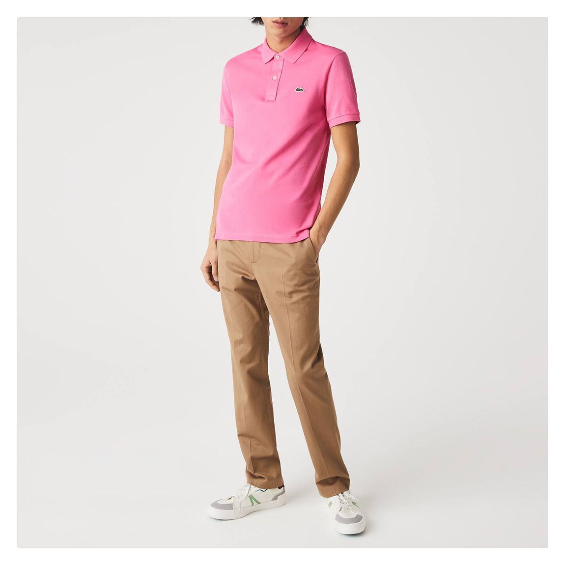 Bright Pink 2 Button Placket Polo Shirt main product photo