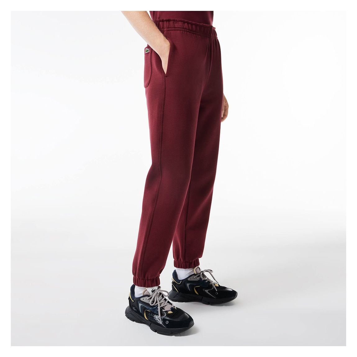 Dark Red Cotton Blend Tracksuit Bottoms main product photo