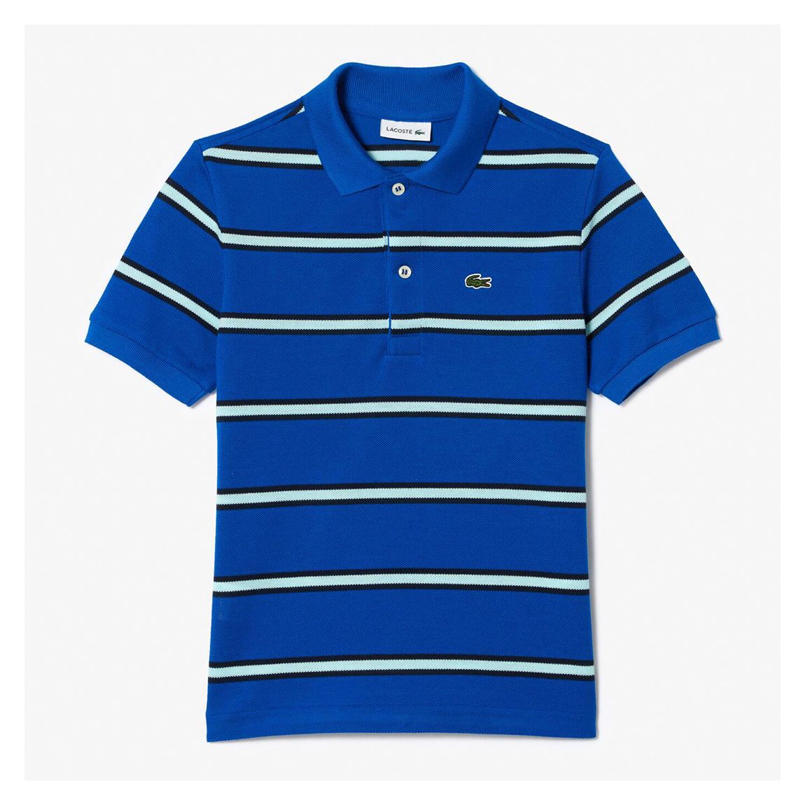 Kid Boy's Dark Blue Stripe Cotton Polo Shirt main product photo
