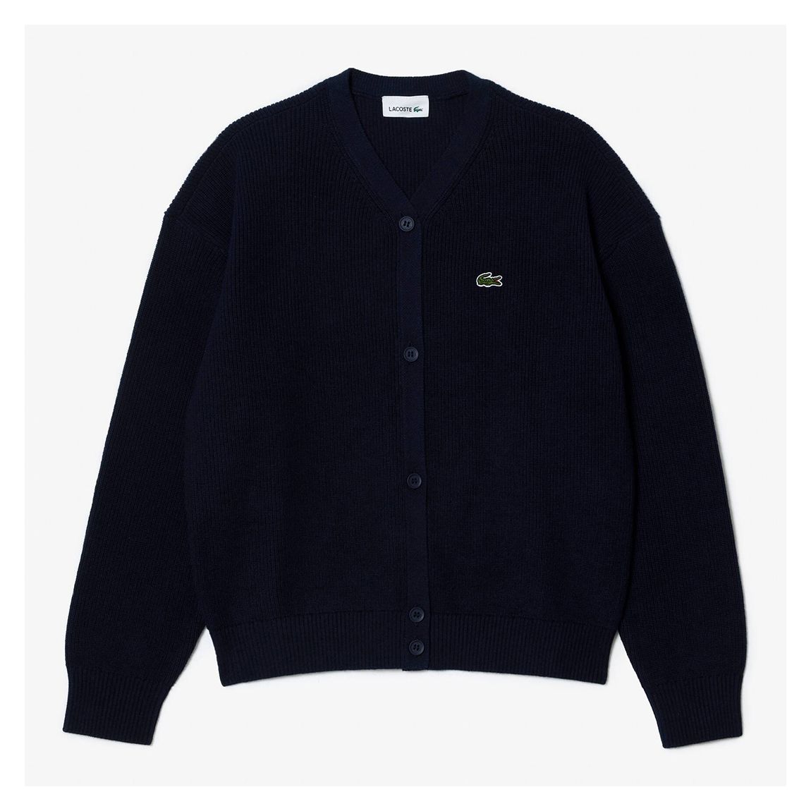 Baby Unisex Navy V-Neck Wool Blend Cardigan main product photo