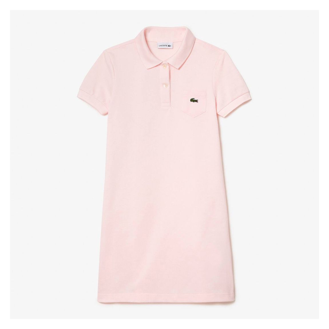 Kid Girl's Pale Pink Cotton Polo Shirt Dress main product photo