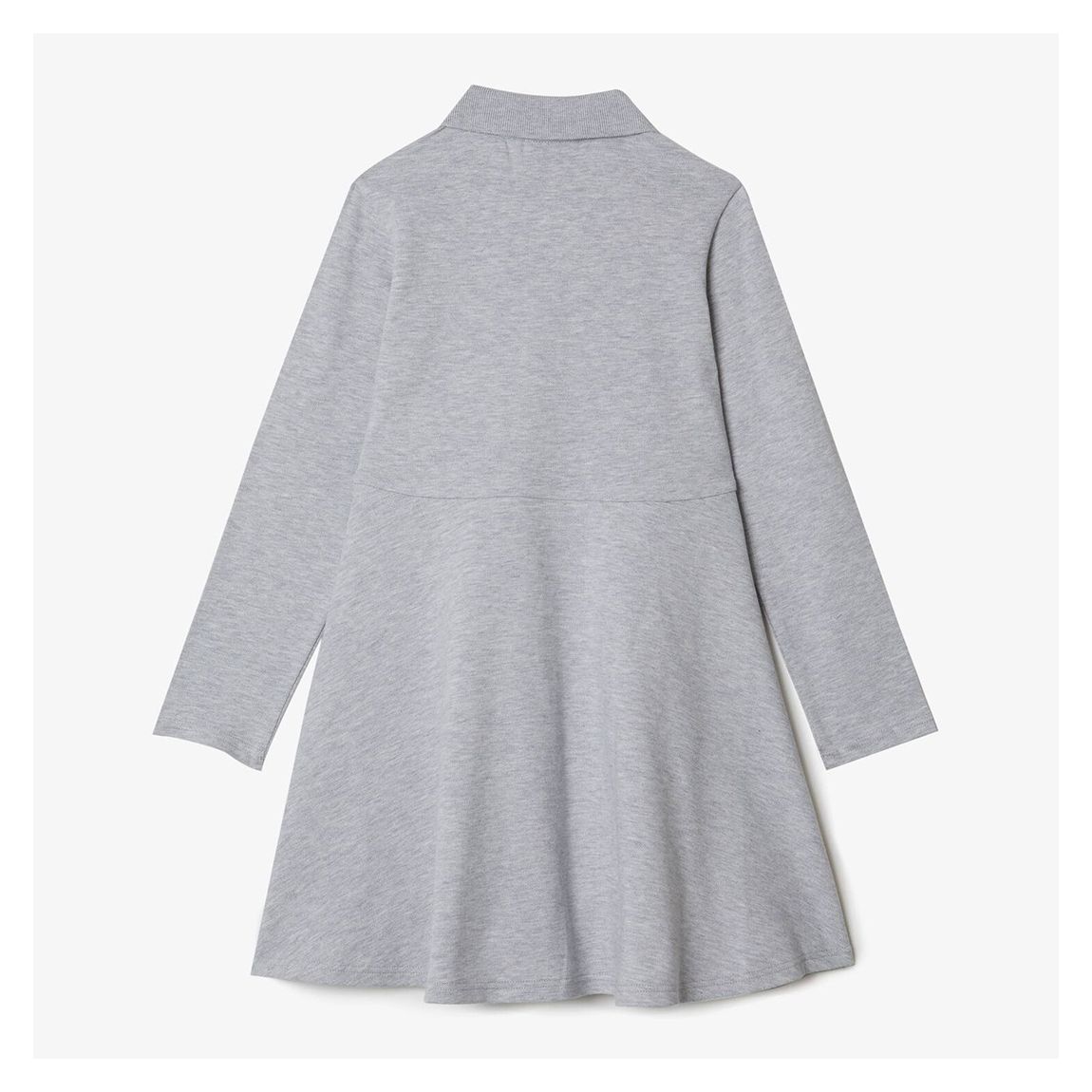 Kid Girl's Grey Cotton Blend Polo Shirt Dress main product photo
