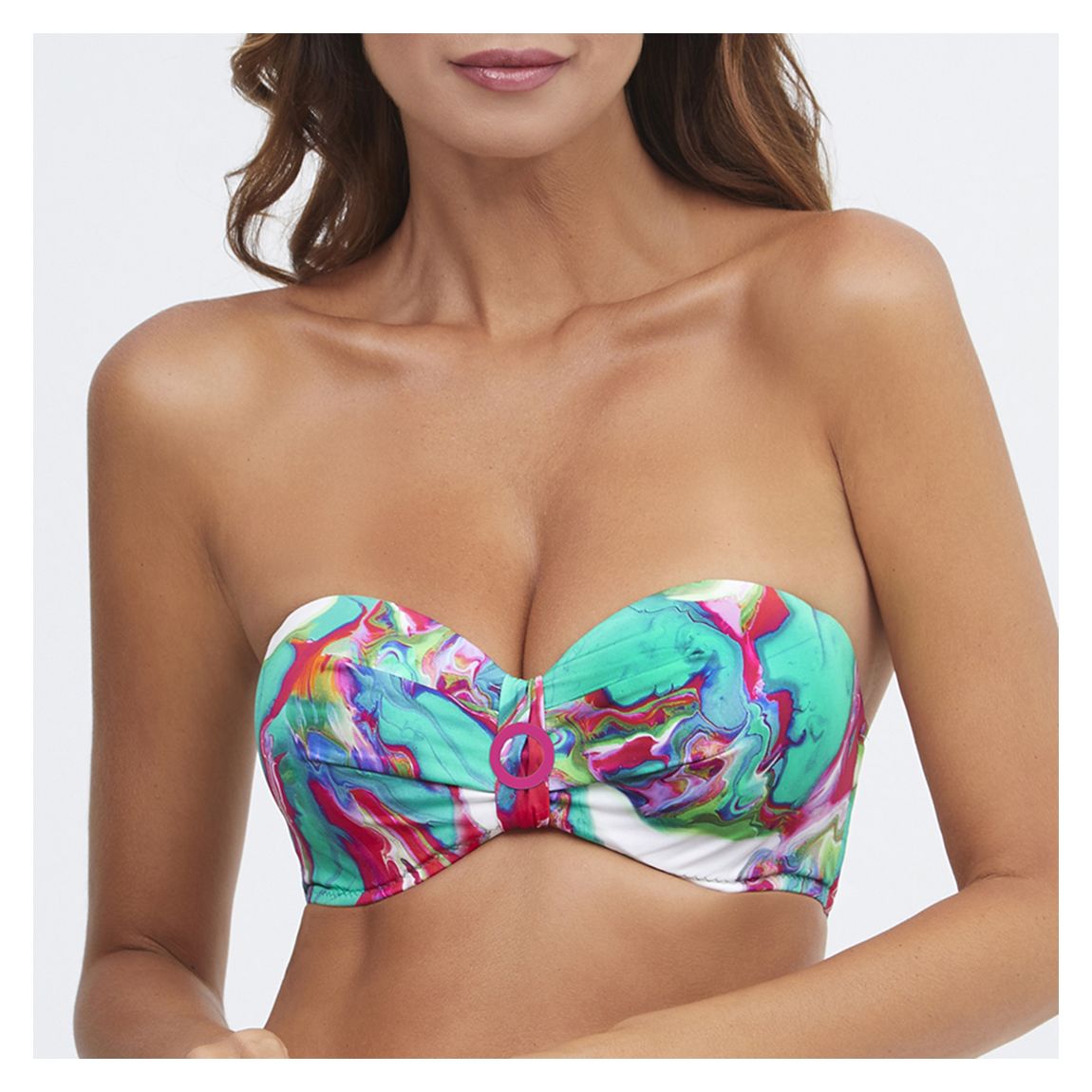 Blue Frida C Cup Bandeau Bikini Top main product photo