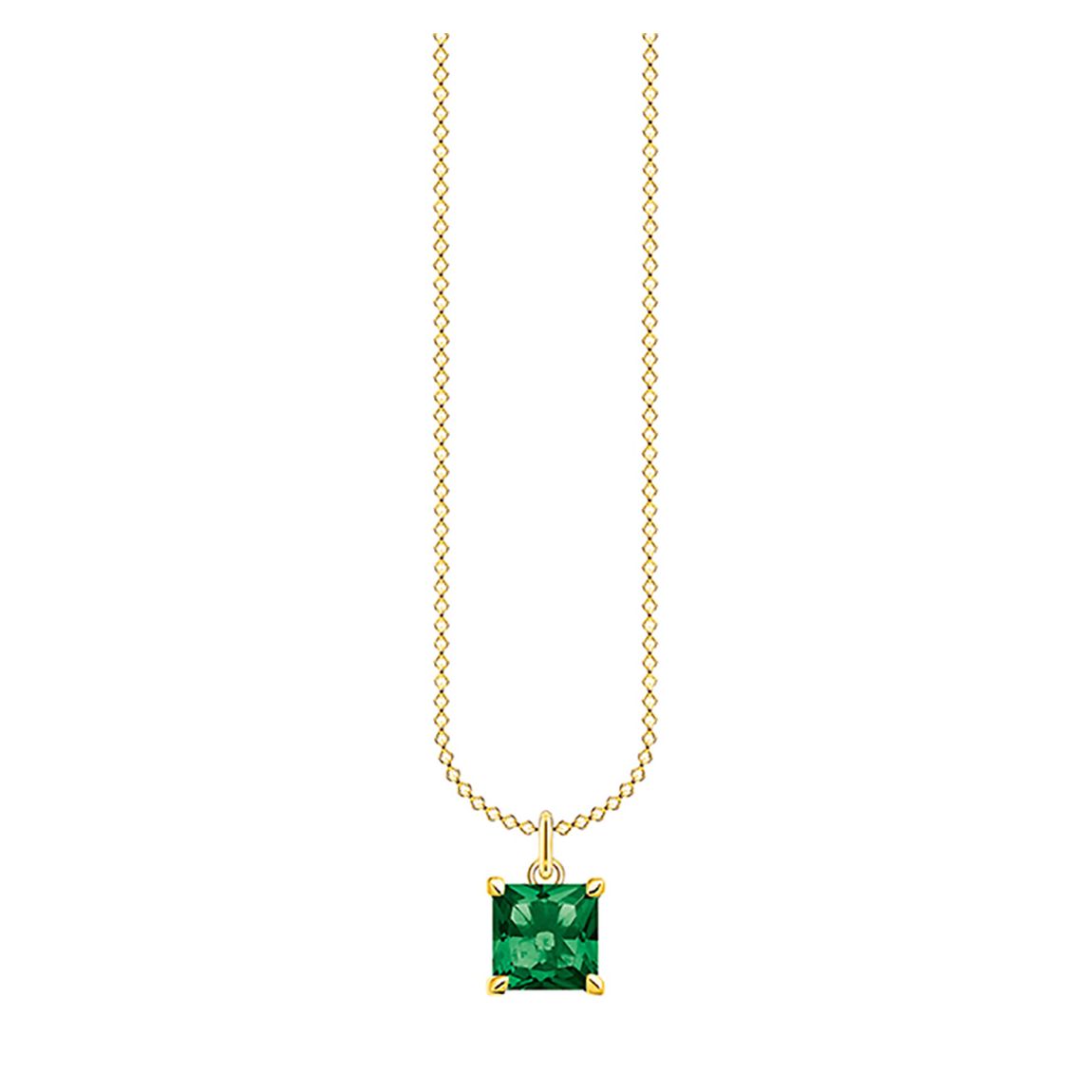 Green Sterling Silver Gold Plated Green Stone Necklace main product photo