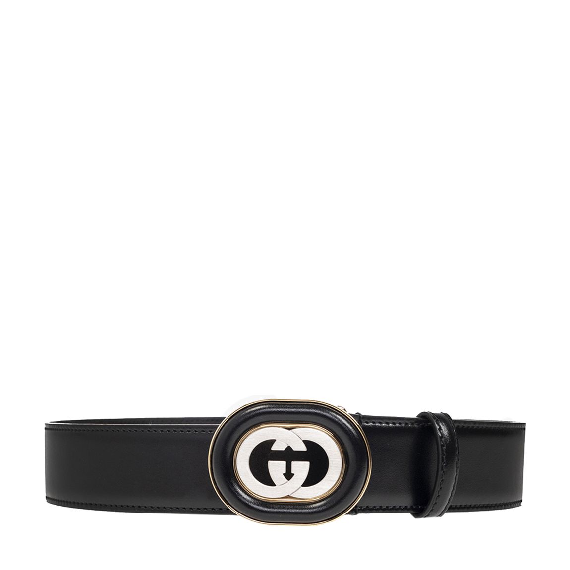 Brown Interlocking G Quilted Leather Belt main product photo