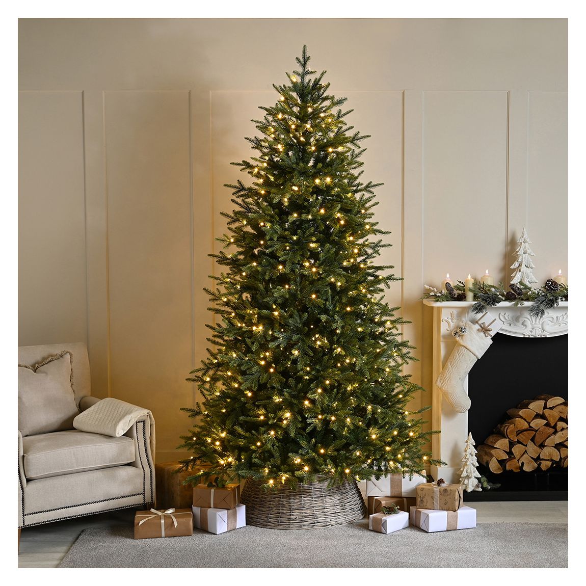8ft Pre-Lit Granite Peak Pine Christmas Tree main product photo