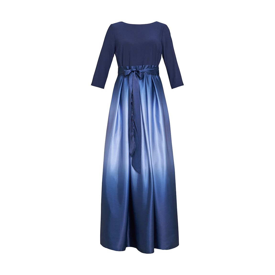 Navy Ingrid V-Neck Ombre Satin Maxi Dress main product photo