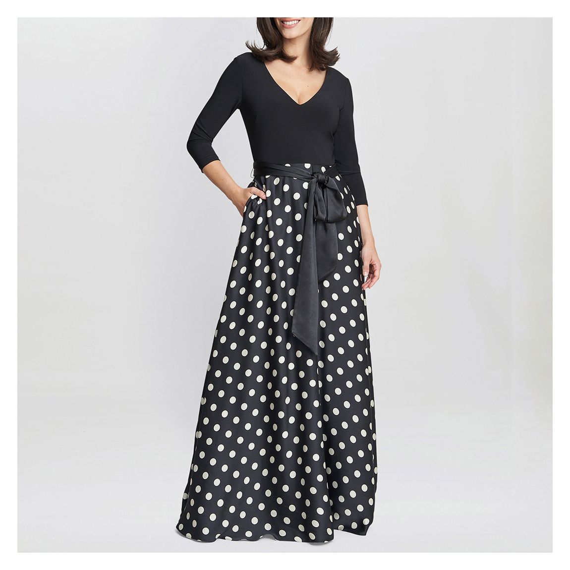 Black Christina Printed Satin Dress main product photo