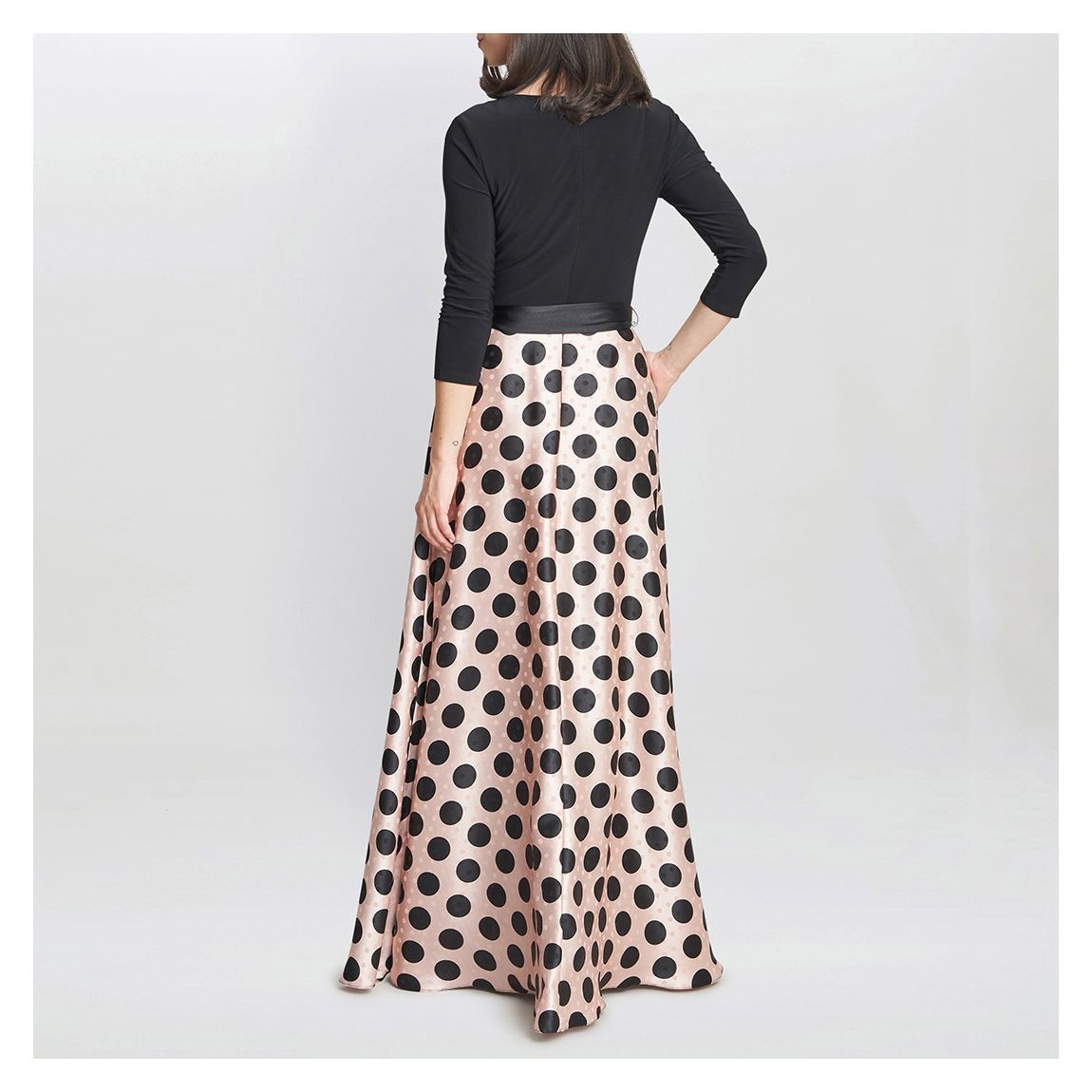 Black Esther Printed Satin Dress main product photo