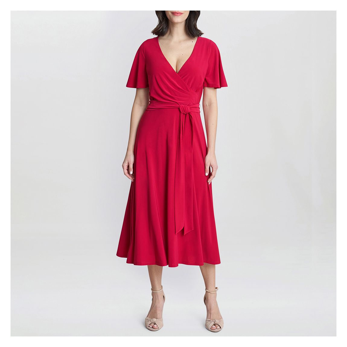 Red Donna Jersey Midi Dress main product photo