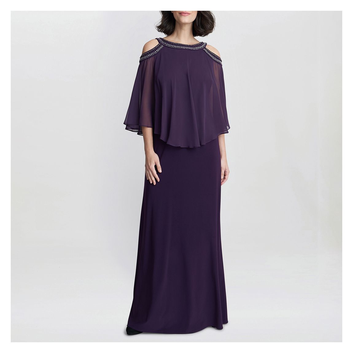Purple Audrey Cold Shoulder Popover Gown main product photo