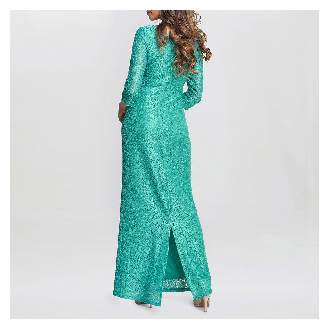 Turquoise Fearne Lace Wrap Maxi Dress main product photo