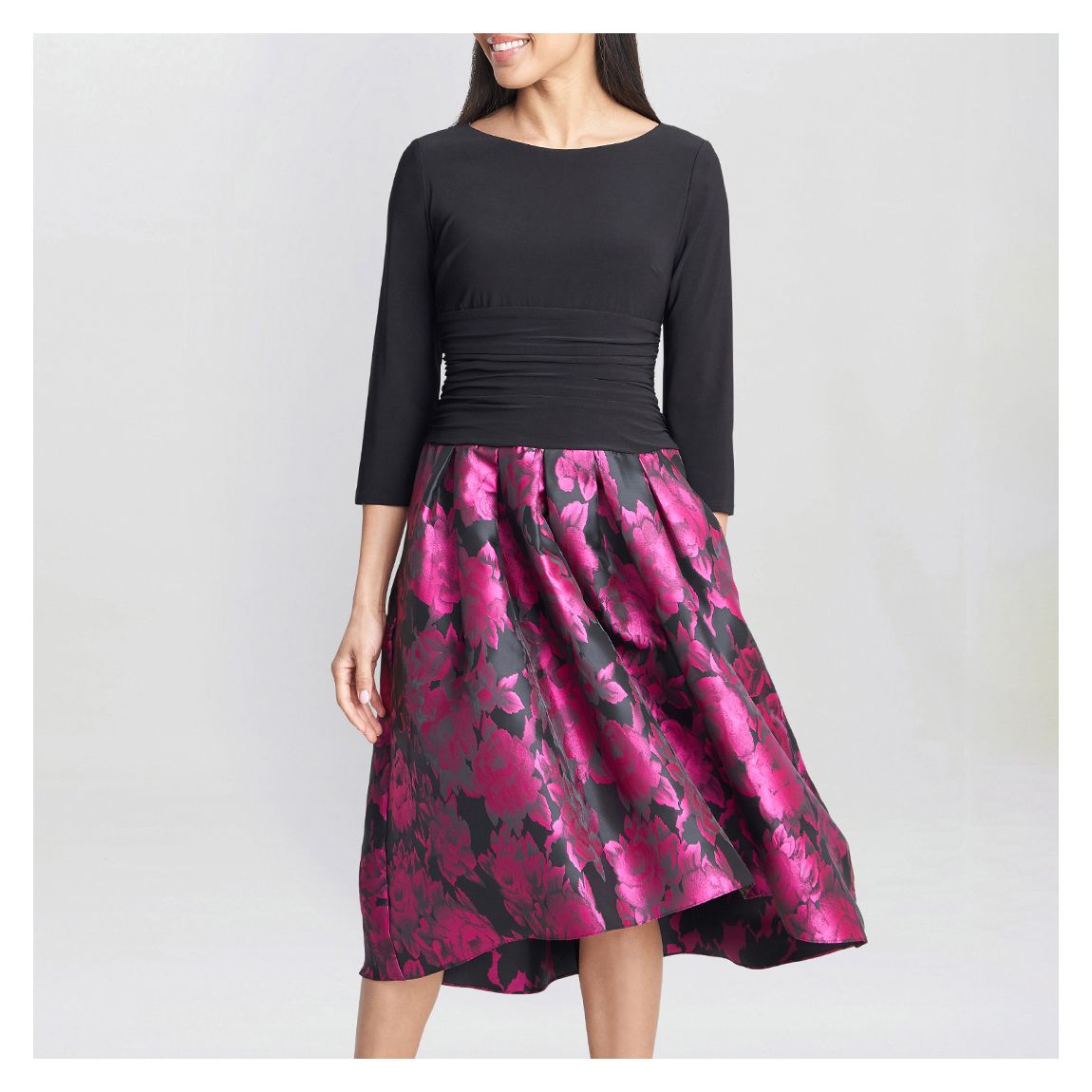 Black Hannah Floral Printed Dress main product photo