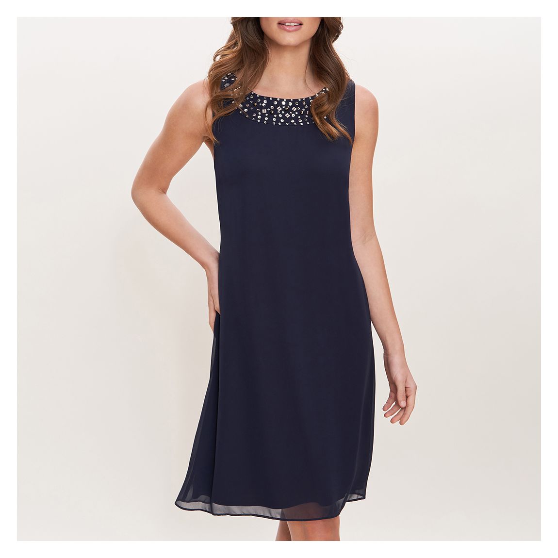 Navy Joseline Short Chiffon Jacket Dress main product photo