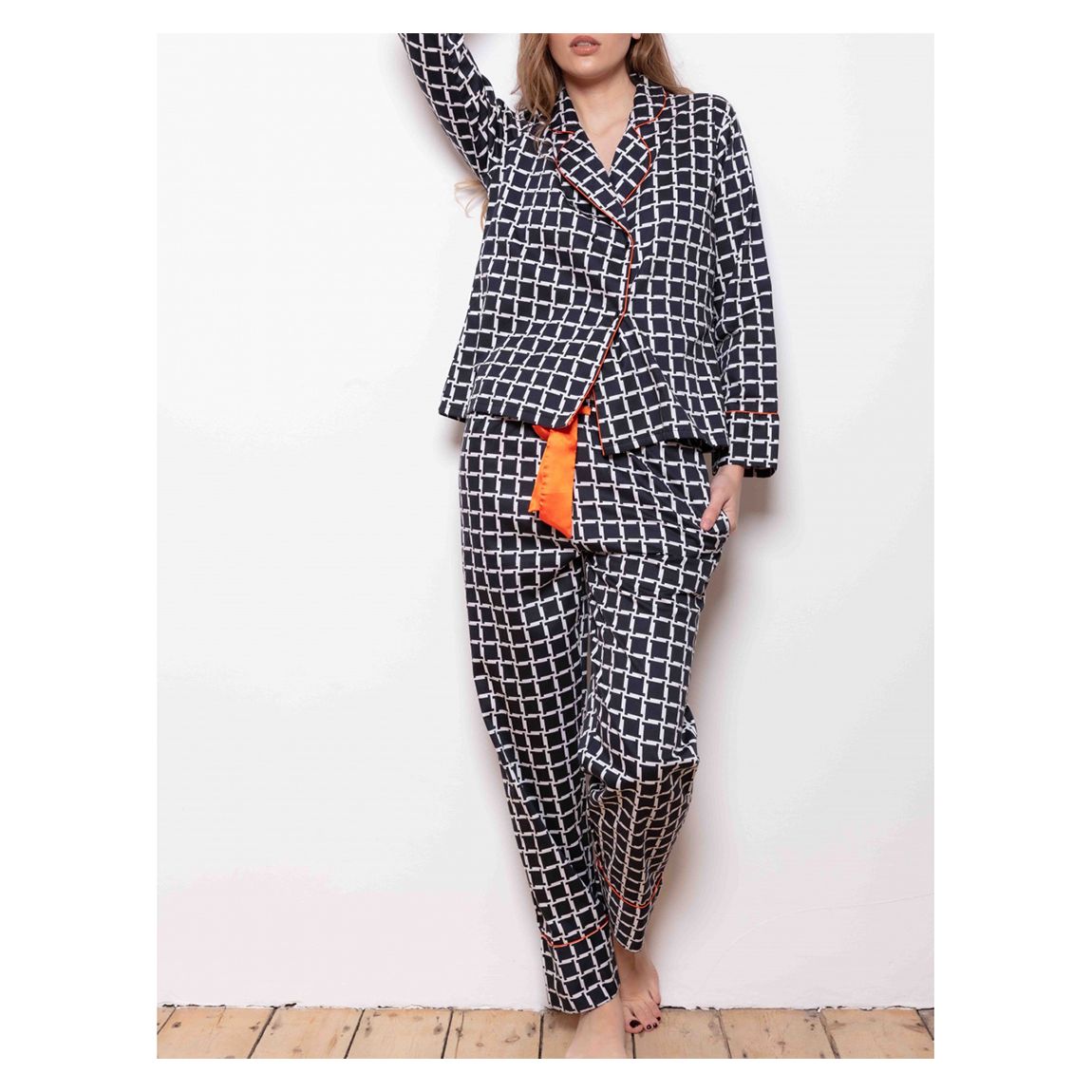 Navy Retro Cube Pyjamas main product photo