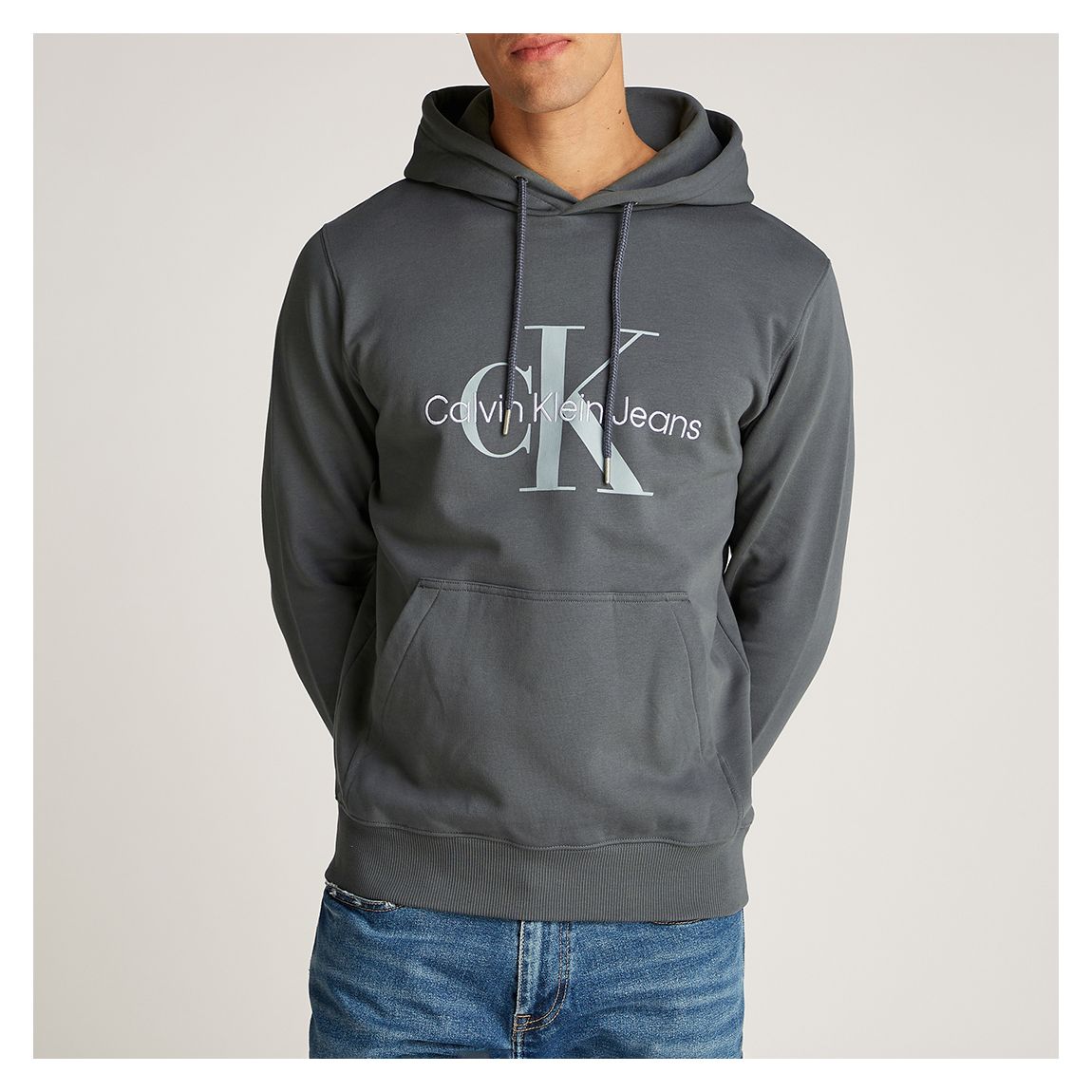 Charcoal Logo Regular Cotton Hoodie main product photo