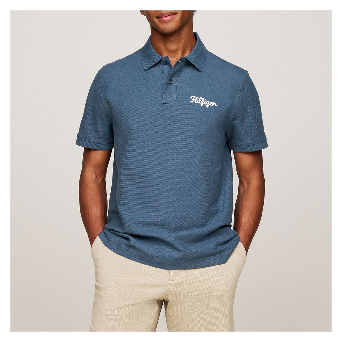 Blue Chainstitch Logo Polo Shirt main product photo