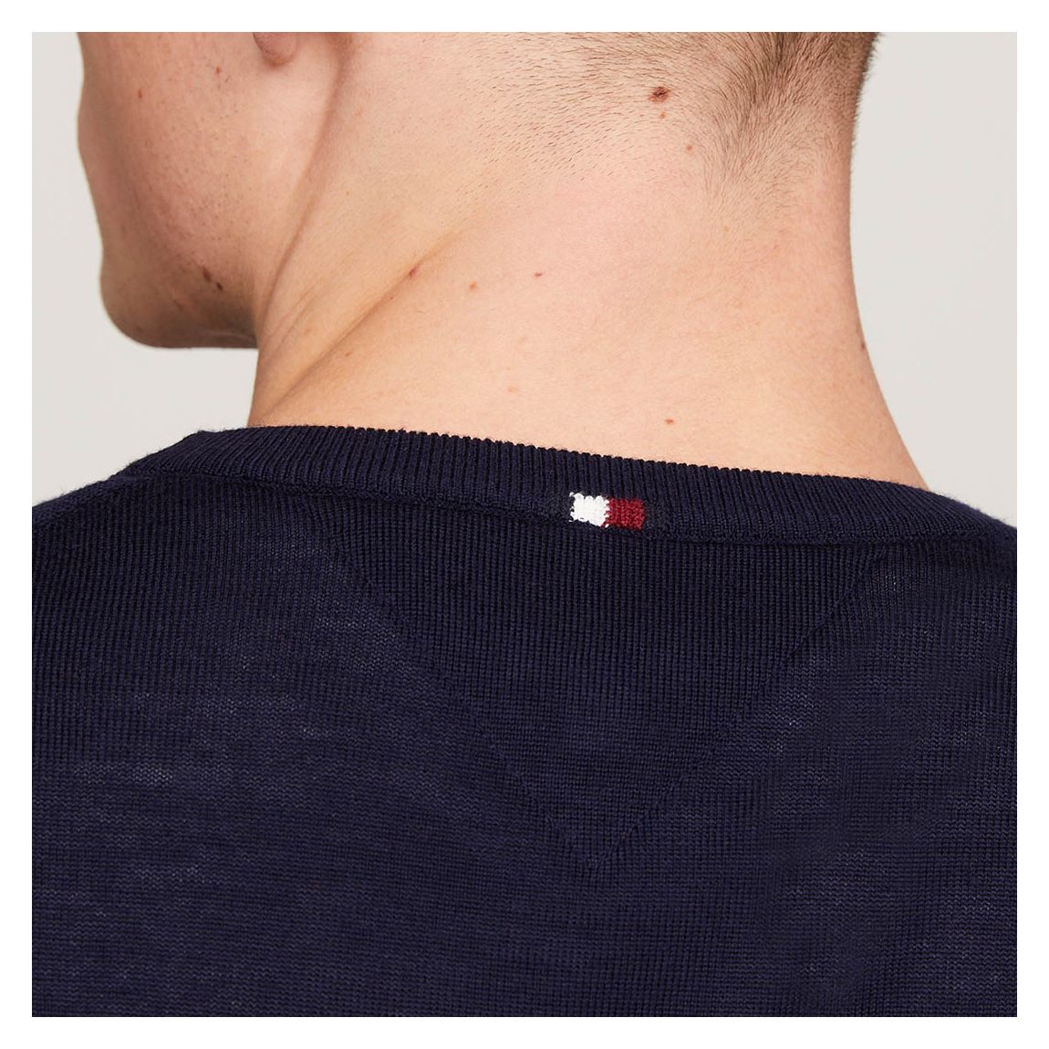 Navy Fine Knit Merino Wool Jumper main product photo
