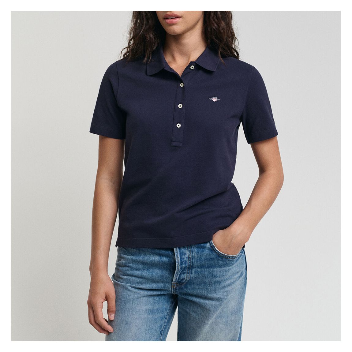 Navy Archive Shield Cotton Polo Shirt main product photo