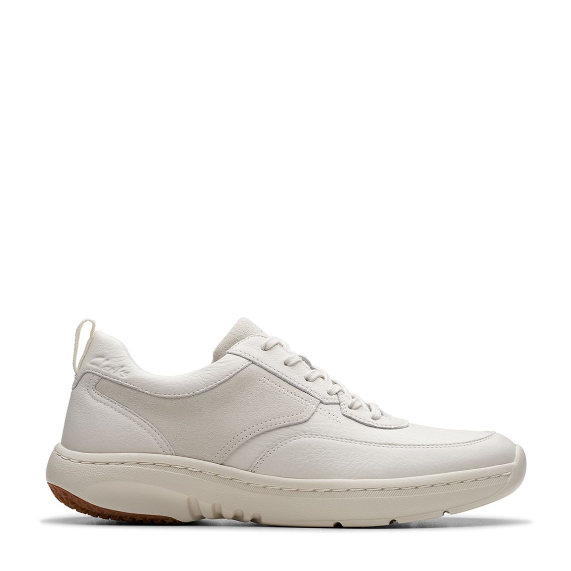 Men's White ClarksPro Leather Trainers main product photo