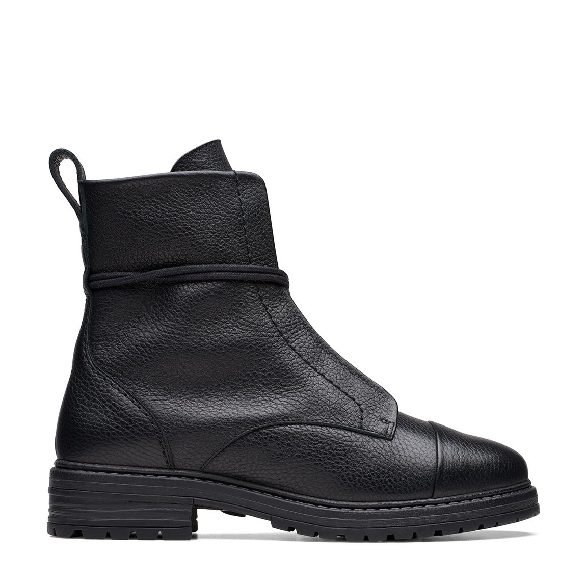 Women's Black Leather Rixley Lace Ankle Boots main product photo