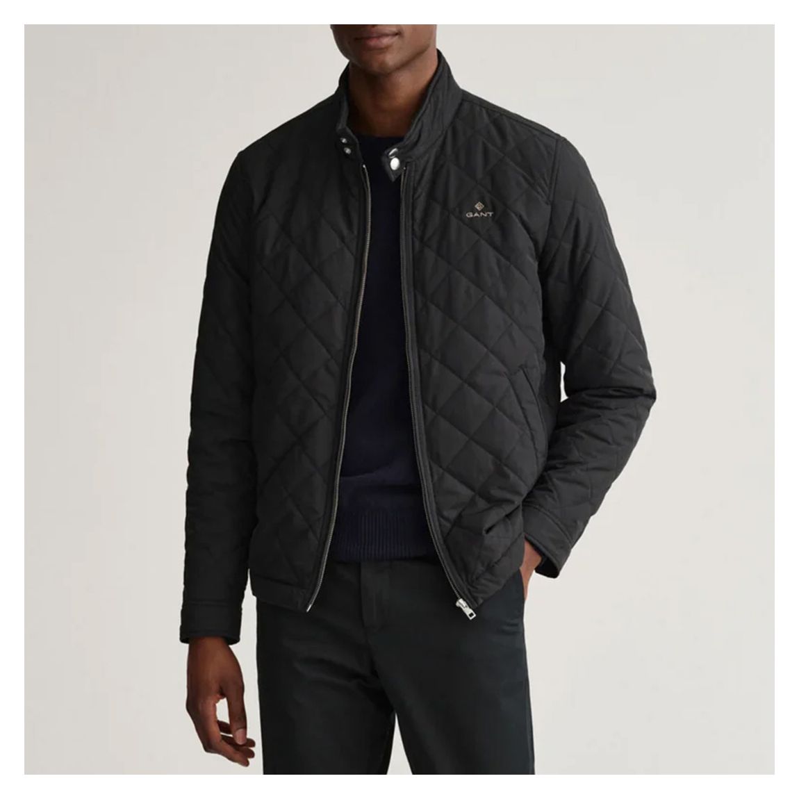 Black Quilted Windcheater Jacket main product photo