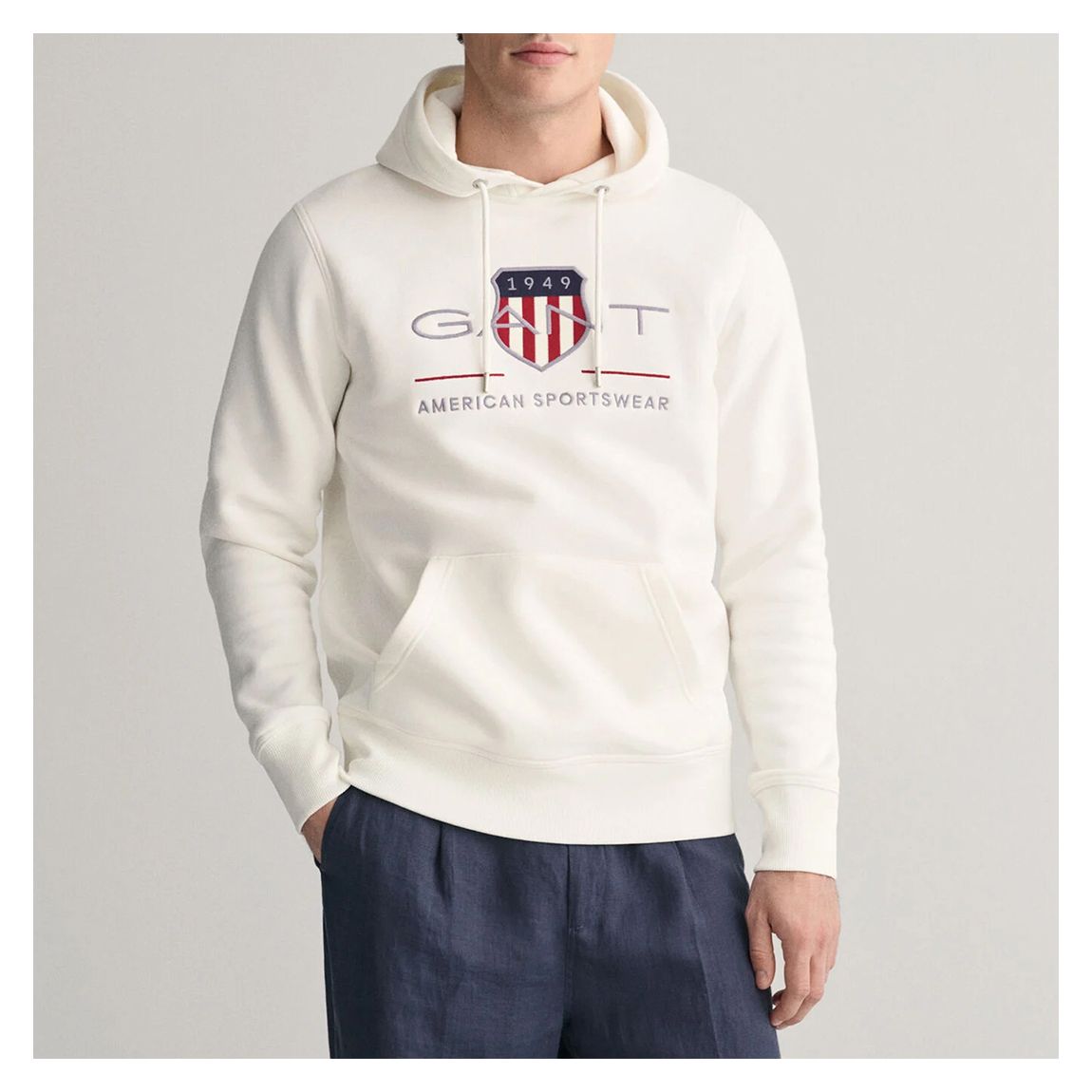 Ecru Archive Shield Chest Logo Hoodie main product photo
