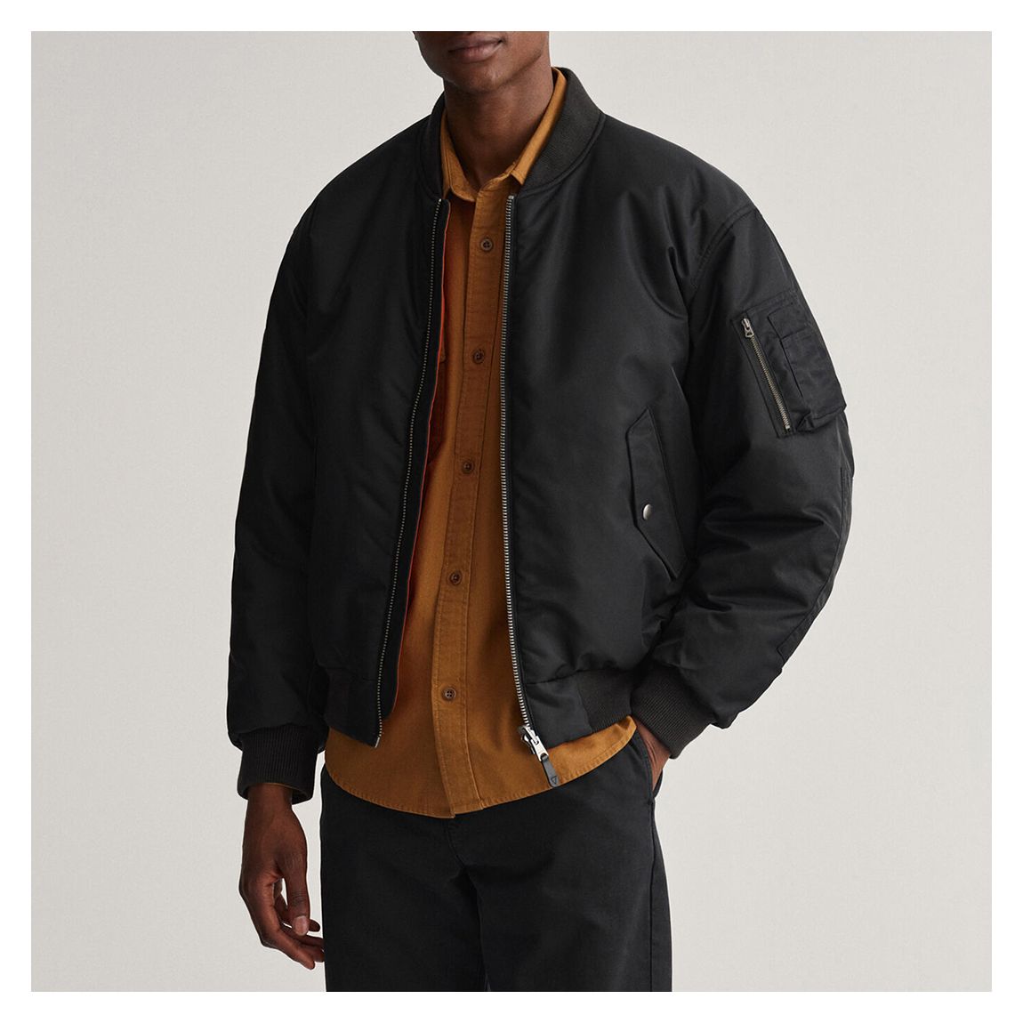 Black Reversible Bomber Jacket main product photo
