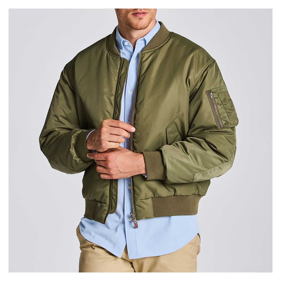 Khaki Reversible Bomber Jacket main product photo