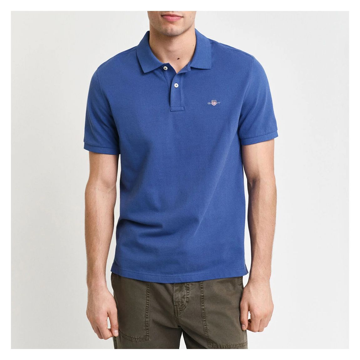 Blue Pique Cotton Polo Shirt main product photo