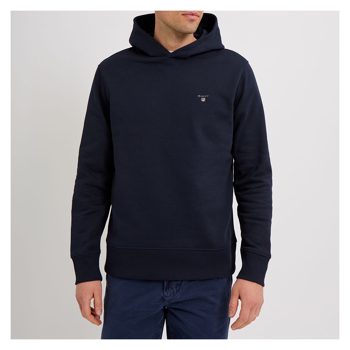 Navy Original Shield Chest Logo Hoodie main product photo