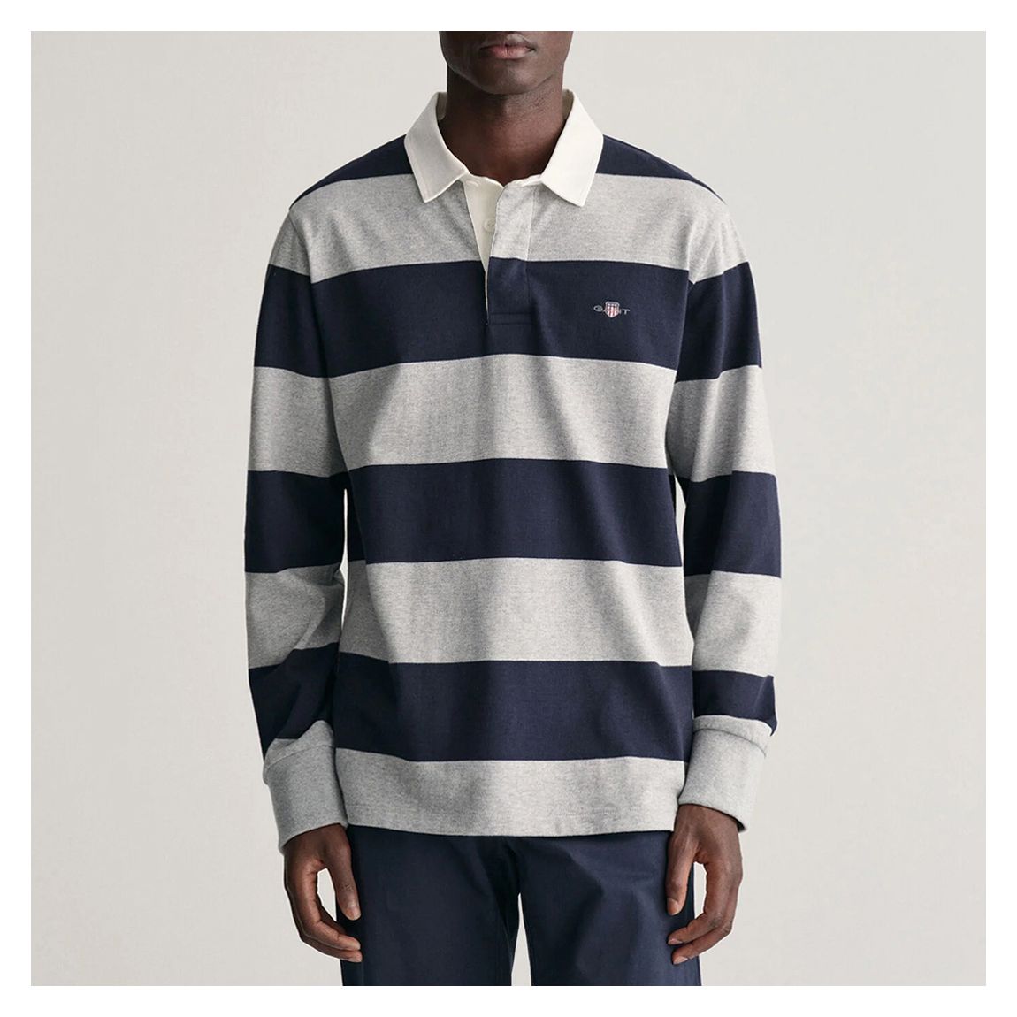 Grey Shield Barstripe Cotton Rugby Shirt main product photo