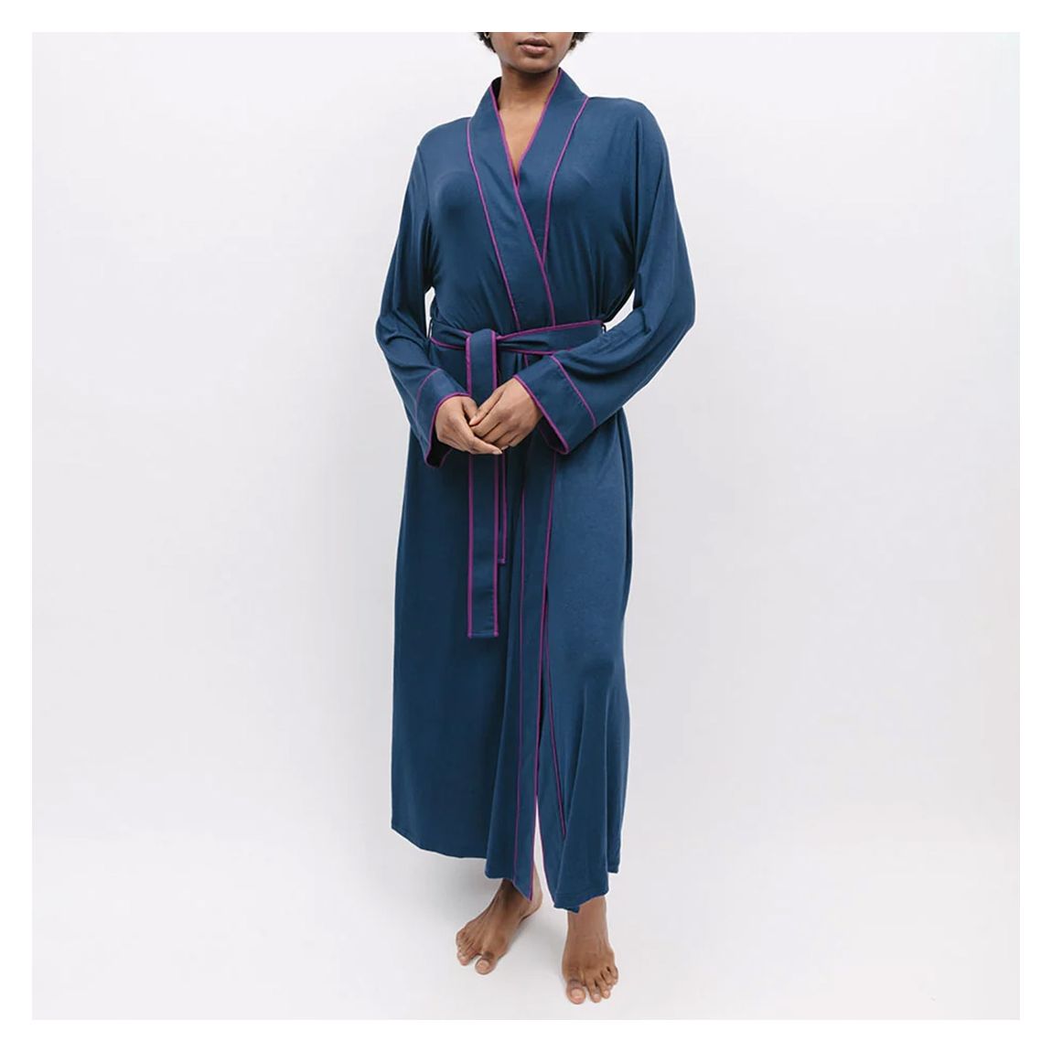 Blue Southbank Liva Modal Jersey Dressing Gown main product photo