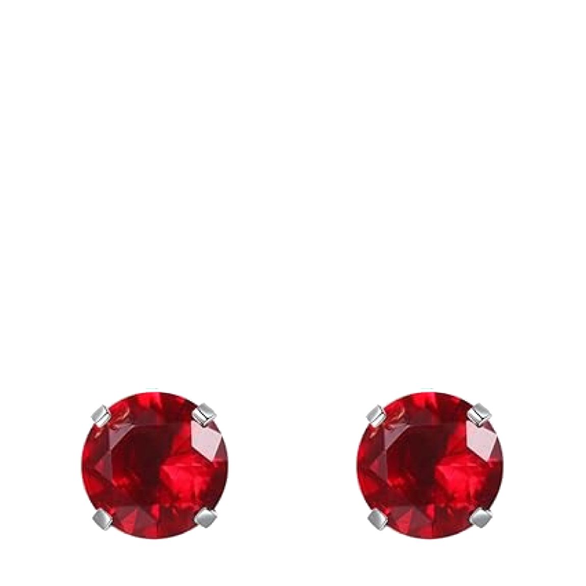 Ruby Red Silver Stud Earrings main product photo