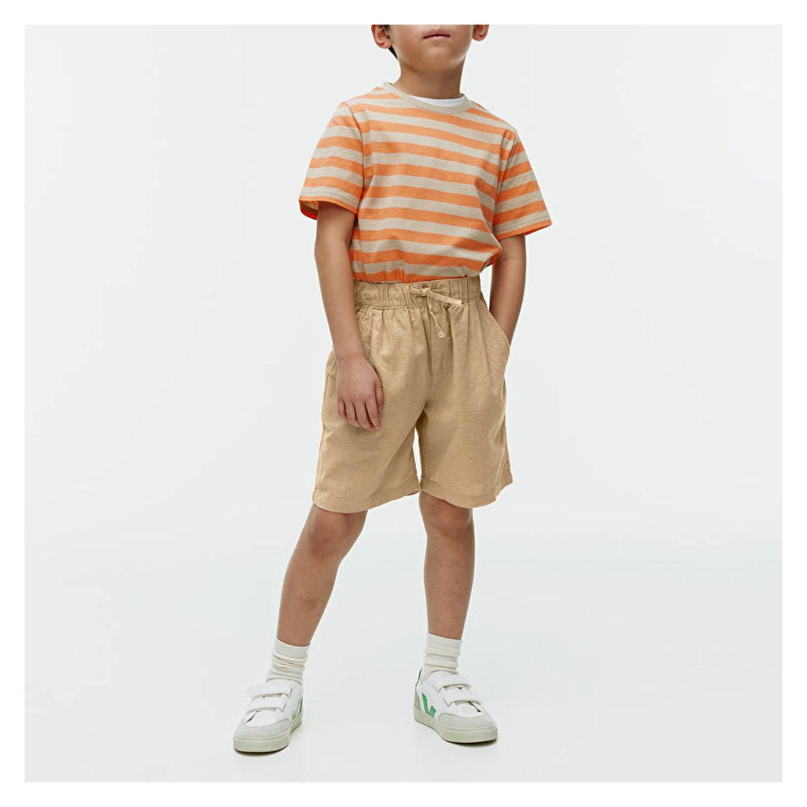 Kid's Beige Soft Shorts main product photo