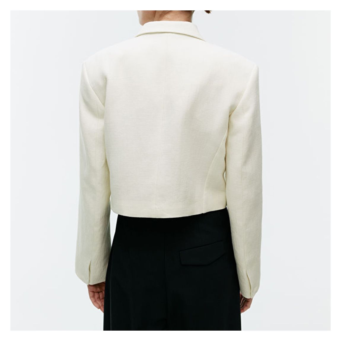 Cream Cropped Blazer main product photo