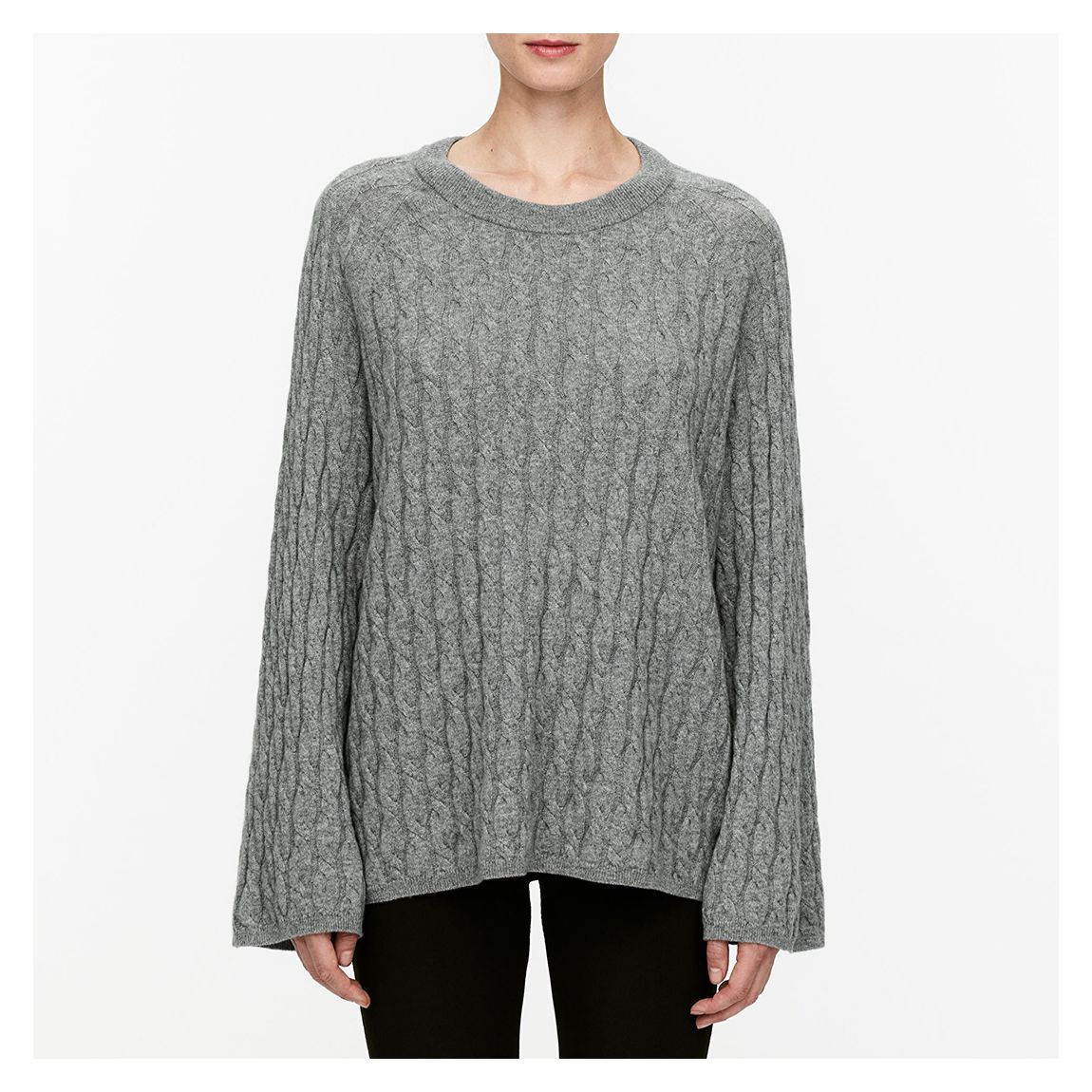 Grey Cable Knit Jumper main product photo