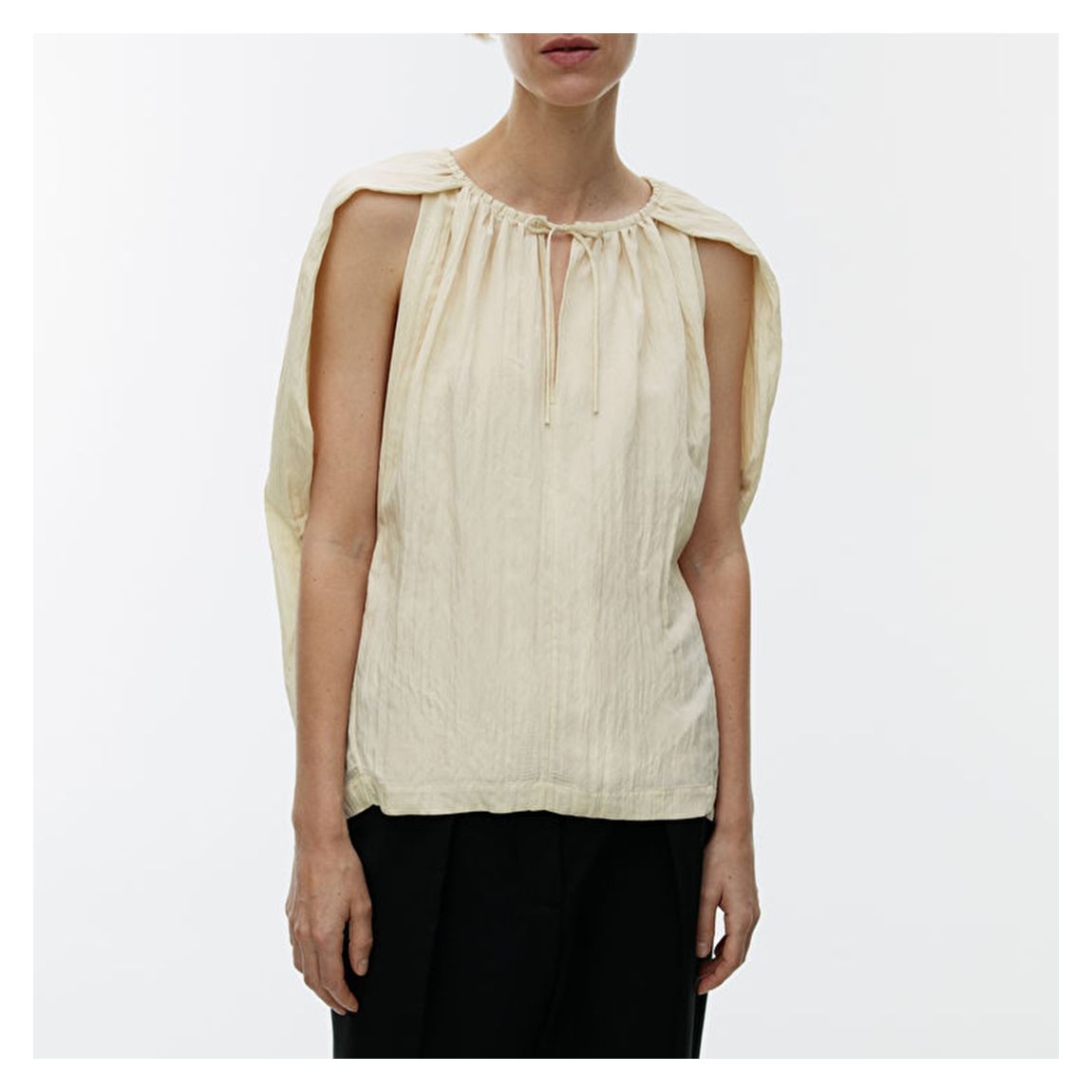 Pale Yellow Shawl Blouse main product photo