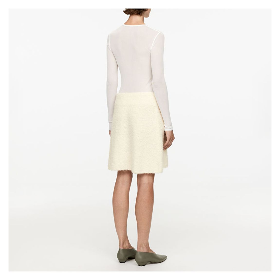 Pale Yellow Swing Skirt main product photo