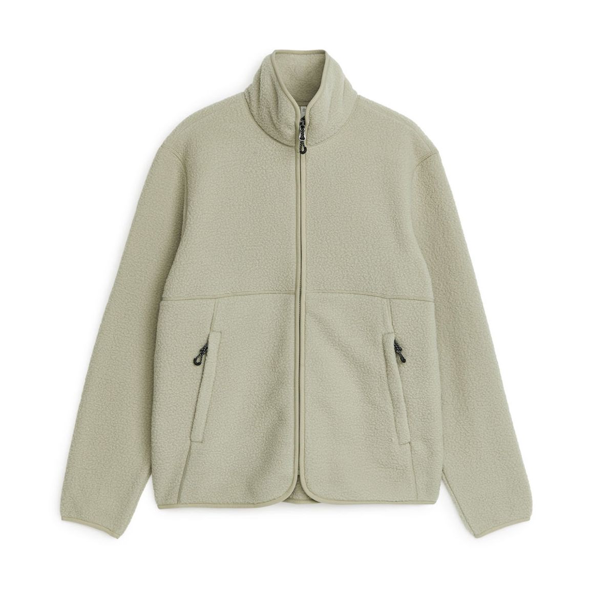 Men's Cream Borg Zip Sweatshirt main product photo