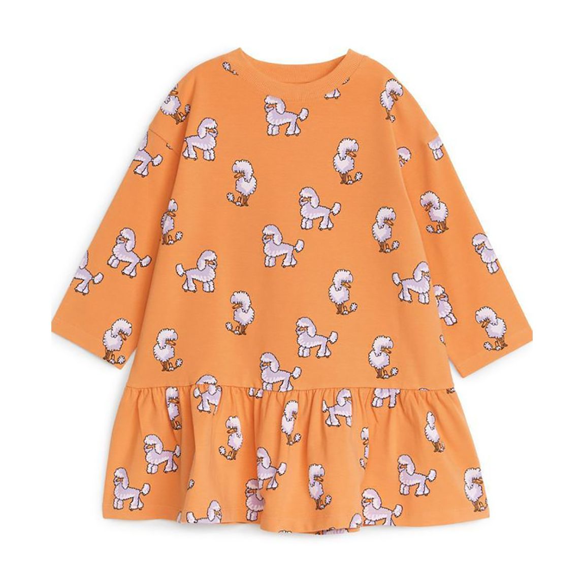 Kid's Orange Dog Print Dress main product photo