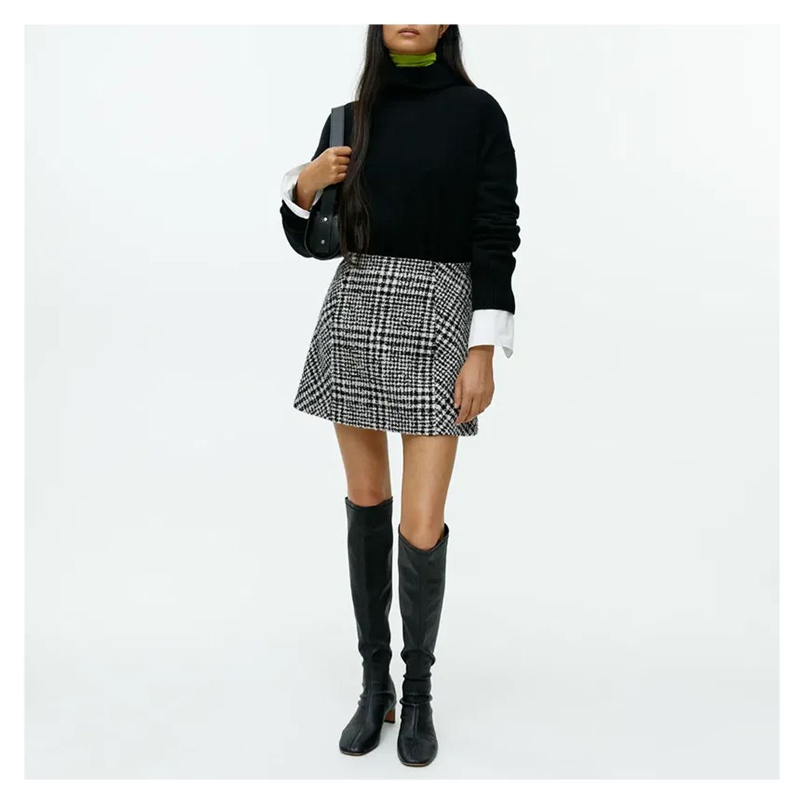 Black and White Check Skirt main product photo