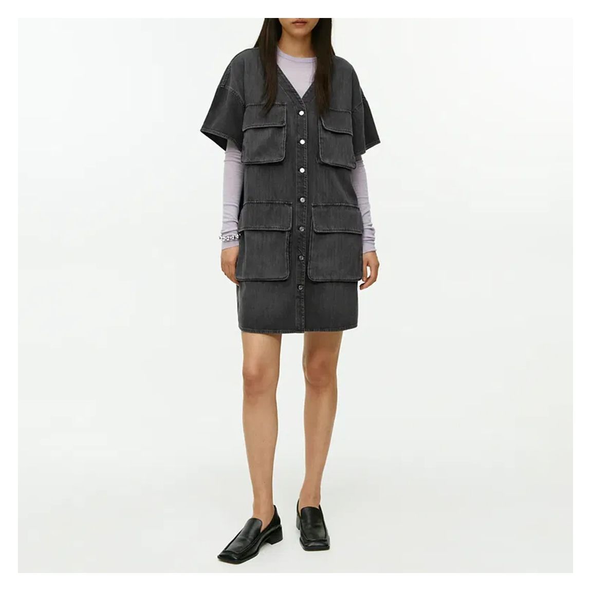 Black Washed Utility Dress main product photo