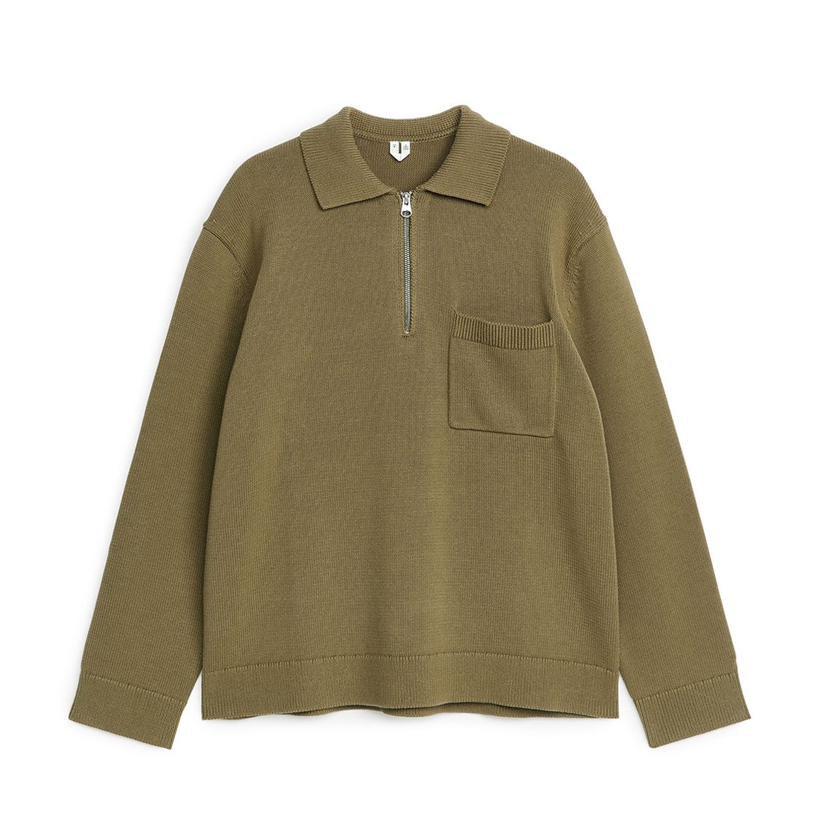 Men's Olive Collared Knit Jumper main product photo