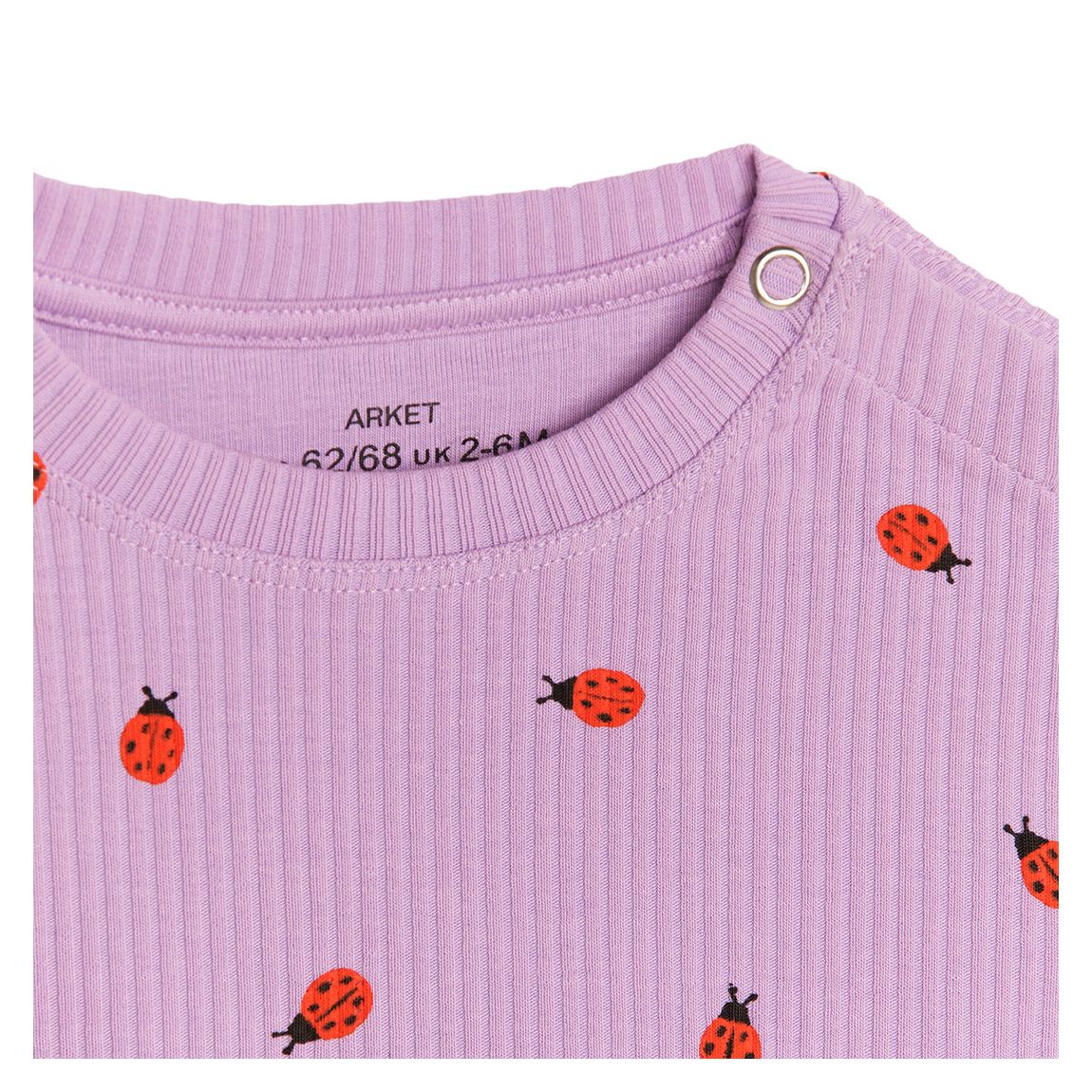 Baby's Purple Lady Bug Print Ribbed Top main product photo